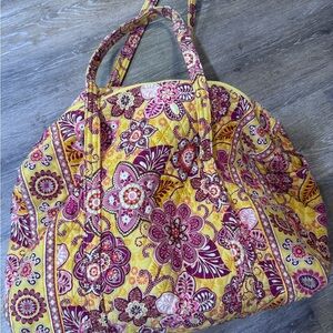 Vera Bradley Yellow and Purple Floral Travel Bag